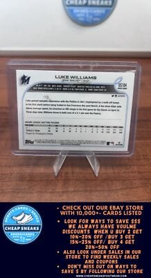 Cheap Sneaks Footwear/Sports Cards Baseball Card Luke Williams (RC) 2022 Topps Update #US104 Marlins
