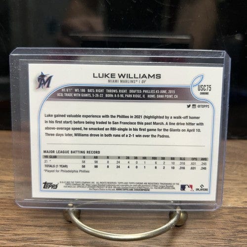 Cheap Sneaks Footwear/Sports Cards Baseball Card Luke Williams Rookie 2022 Topps Chrome Update Purple Refractor #USC75