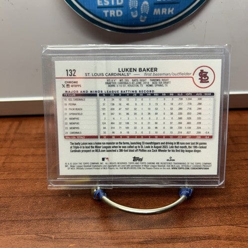 Cheap Sneaks Footwear/Sports Cards Baseball Card Luken Baker (RC) 2024 Topps Chrome Rookie Baseball Card #132 St Louis