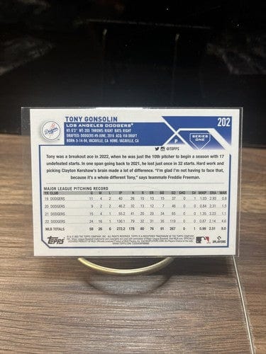 Cheap Sneaks Footwear/Sports Cards Baseball Card M23-9 2023 Topps Series 1 Base Tony Gonsolin Los Angeles Dodgers