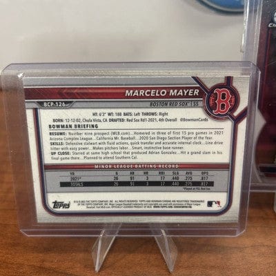 Cheap Sneaks Footwear/Sports Cards Baseball Card Marcelo Mayer 2022 Bowman #BCP-126 Chrome Prospects Boston Red Sox