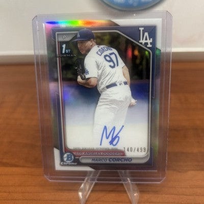 Cheap Sneaks Footwear/Sports Cards Baseball Card Marco Corcho 2024 Bowman Chrome Refractor 1st Prospect Auto #CPA-MC Do