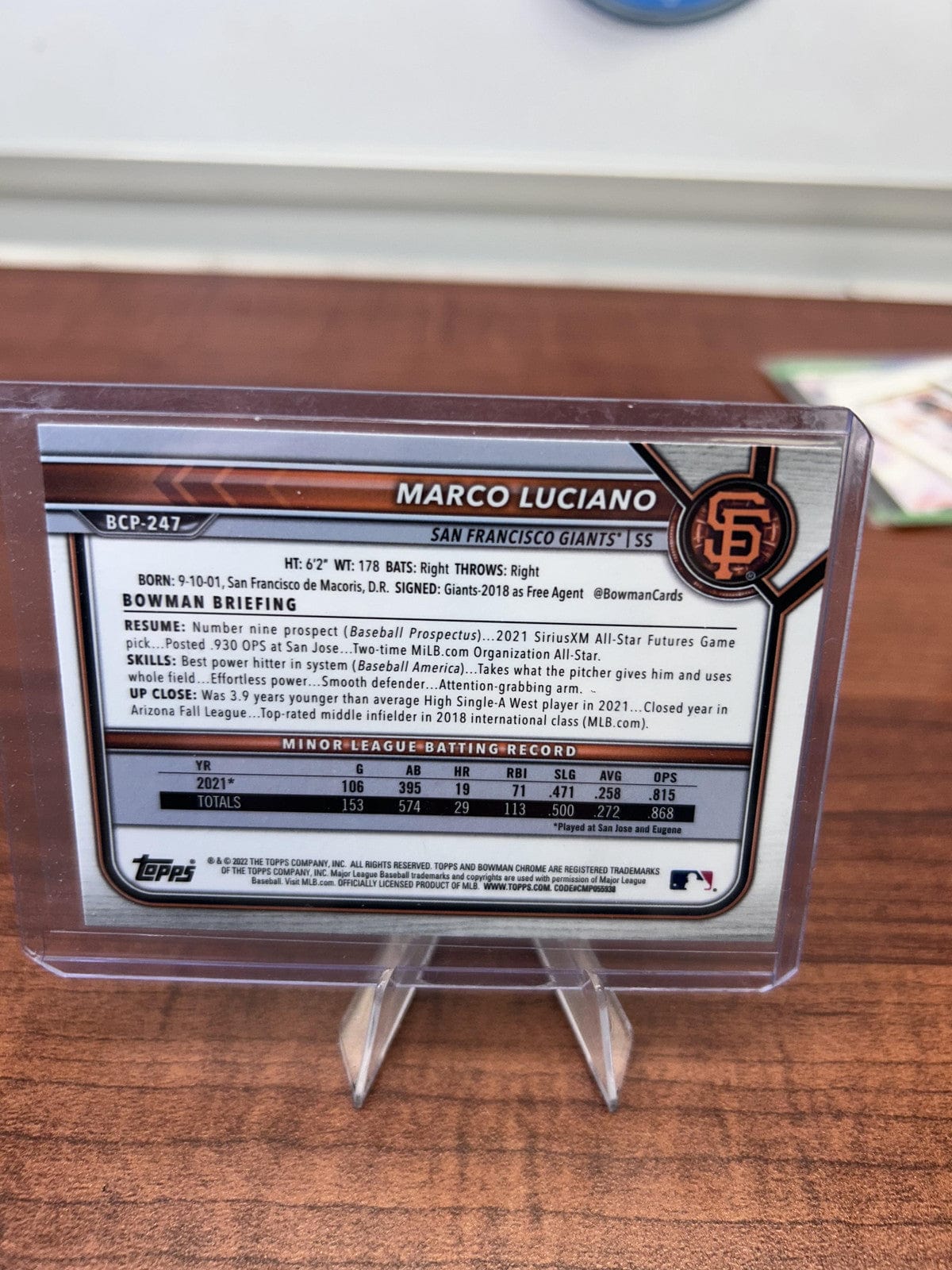 Cheap Sneaks Footwear/Sports Cards Baseball Card Marco Luciano 2022 Bowman Chrome Prospects Mojo Refractor #BCP-24 Gian