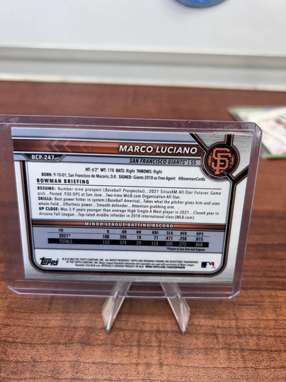 Cheap Sneaks Footwear/Sports Cards Baseball Card Marco Luciano 2022 Bowman Chrome Prospects Mojo Refractor #BCP-24 Gian