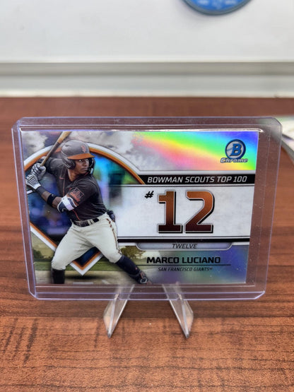 Cheap Sneaks Footwear/Sports Cards Baseball Card Marco Luciano 2023 Bowman Bowman Scouts Top 100 #BTP-12 San Francisco