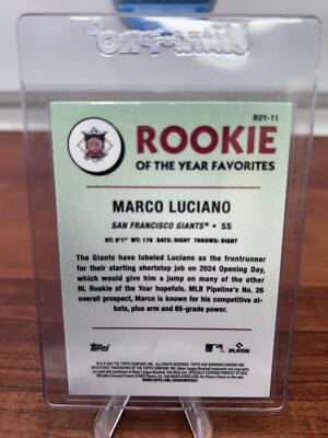 Cheap Sneaks Footwear/Sports Cards Baseball Card Marco Luciano RC 2024 Bowman Rookie of the Year Favorites #ROY-11  SF