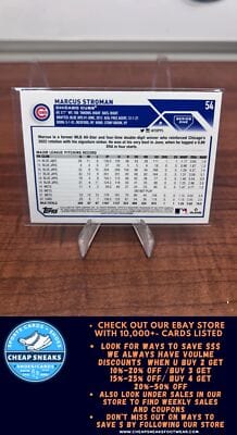 Cheap Sneaks Footwear/Sports Cards Baseball Card Marcus Stroman 2023 Topps #54 Chicago Cubs