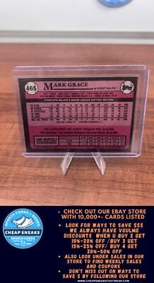 Cheap Sneaks Footwear/Sports Cards Baseball Card Mark Grace 1989 Topps #465 Chicago Cubs
