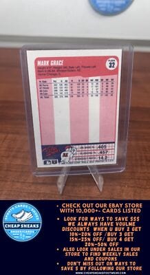 Cheap Sneaks Footwear/Sports Cards Baseball Card Mark Grace 1990 Fleer #32 Chicago Cubs