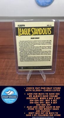 Cheap Sneaks Footwear/Sports Cards Baseball Card Mark Grace 1990 Fleer League Standouts #6 Chicago Cubs