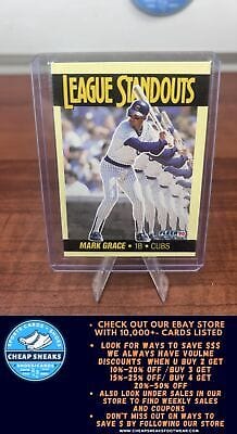 Cheap Sneaks Footwear/Sports Cards Baseball Card Mark Grace 1990 Fleer League Standouts #6 Chicago Cubs