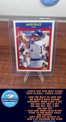 Cheap Sneaks Footwear/Sports Cards Baseball Card Mark Grace 1990 Score 100 Superstars #60 Chicago Cubs