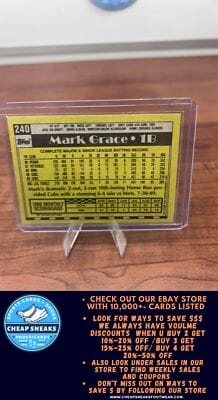 Cheap Sneaks Footwear/Sports Cards Baseball Card Mark Grace 1990 Topps DoubleHeaders #NNO Chicago Cubs