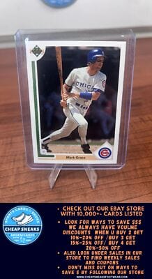 Cheap Sneaks Footwear/Sports Cards Baseball Card Mark Grace 1991 Upper Deck #134 Chicago Cubs
