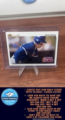Cheap Sneaks Footwear/Sports Cards Baseball Card Mark Grace 1992 Upper Deck #143 Chicago Cubs