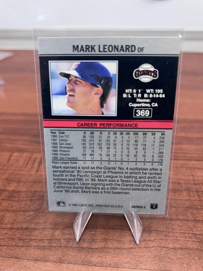 Cheap Sneaks Footwear/Sports Cards Baseball Card Mark Leonard RC 1991 Leaf #369 San Francisco Giants