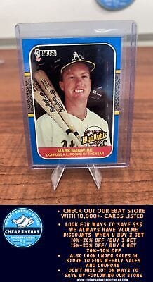 Cheap Sneaks Footwear/Sports Cards Baseball Card Mark McGwire 1987 Donruss Highlights #54 Oakland Athletics