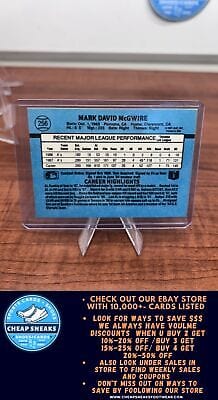 Cheap Sneaks Footwear/Sports Cards Baseball Card Mark McGwire 1988 Donruss Oakland Athletics Baseball Card #256 Athleti