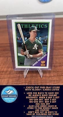 Cheap Sneaks Footwear/Sports Cards Baseball Card Mark McGwire 1988 Topps #580 Oakland Athletics