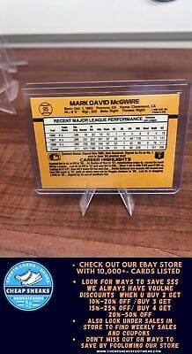 Cheap Sneaks Footwear/Sports Cards Baseball Card Mark McGwire 1989 Donruss #95 Oakland Athletics