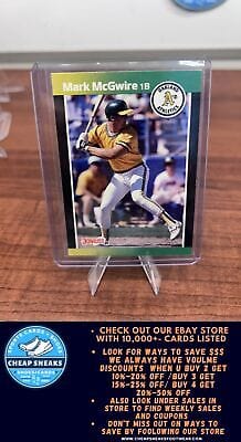 Cheap Sneaks Footwear/Sports Cards Baseball Card Mark McGwire 1989 Donruss #95 Oakland Athletics