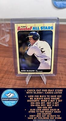 Cheap Sneaks Footwear/Sports Cards Baseball Card Mark McGwire 1989 Fleer Baseball All-Stars #29 Oakland Athletics