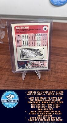 Cheap Sneaks Footwear/Sports Cards Baseball Card Mark McGwire 1990 Fleer #15 Oakland Athletics