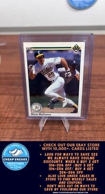 Cheap Sneaks Footwear/Sports Cards Baseball Card Mark McGwire 1990 Upper Deck #171 Oakland Athletics