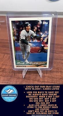 Cheap Sneaks Footwear/Sports Cards Baseball Card Mark McGwire 1994 Topps Gold #340 Oakland Athletics