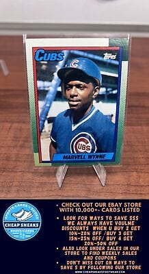 Cheap Sneaks Footwear/Sports Cards Baseball Card Marvell Wynne 1990 Topps #256 Chicago Cubs