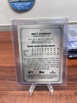 Cheap Sneaks Footwear/Sports Cards Baseball Card Matt Chapman 2022 Bowman Platinum #13 Toronto Blue Jays