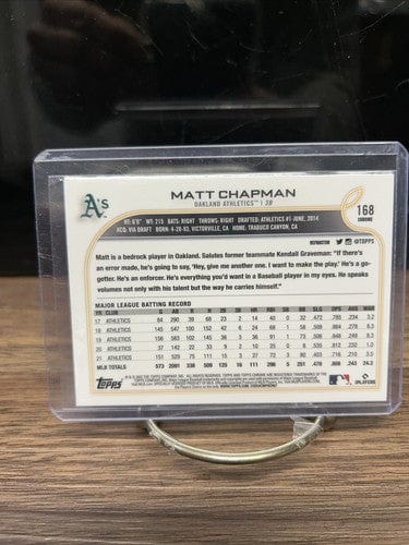 Cheap Sneaks Footwear/Sports Cards Baseball Card Matt Chapman Oakland Athletics 2022 Topps Chrome #168 Silver Refractor