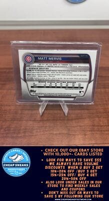 Cheap Sneaks Footwear/Sports Cards Baseball Card Matt Mervis 2023 Bowman Chrome Prospects #BCP-74 Chicago Cubs