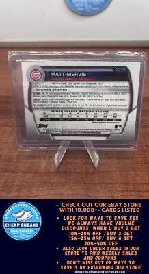 Cheap Sneaks Footwear/Sports Cards Baseball Card Matt Mervis 2023 Bowman Chrome Prospects Mojo Refractors #BCP-74 Cubs