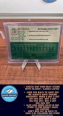 Cheap Sneaks Footwear/Sports Cards Baseball Card Matt Mervis (RC) 2023 Topps Chrome Platinum Anniversary #139 Chicago C