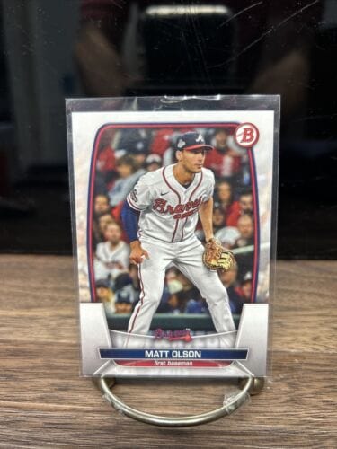 Cheap Sneaks Footwear/Sports Cards Baseball Card Matt Olson 2023 Bowman Base #4 - Atlanta Braves
