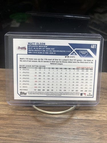 Cheap Sneaks Footwear/Sports Cards Baseball Card Matt Olson Topps Series 2 Baseball Card #481 Atlanta Braves