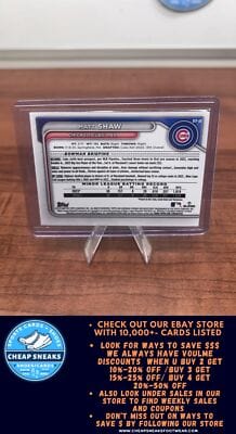 Cheap Sneaks Footwear/Sports Cards Baseball Card Matt Shaw 2024 Bowman Chrome Prospects #BCP-30 Chicago Cubs