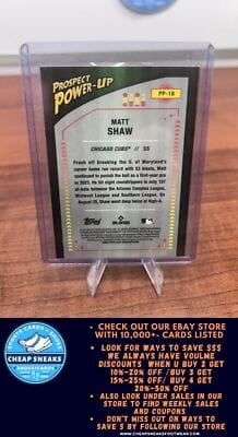 Cheap Sneaks Footwear/Sports Cards Baseball Card Matt Shaw 2024 Bowman Prospect Power-Up #PP-16 Chicago Cubs