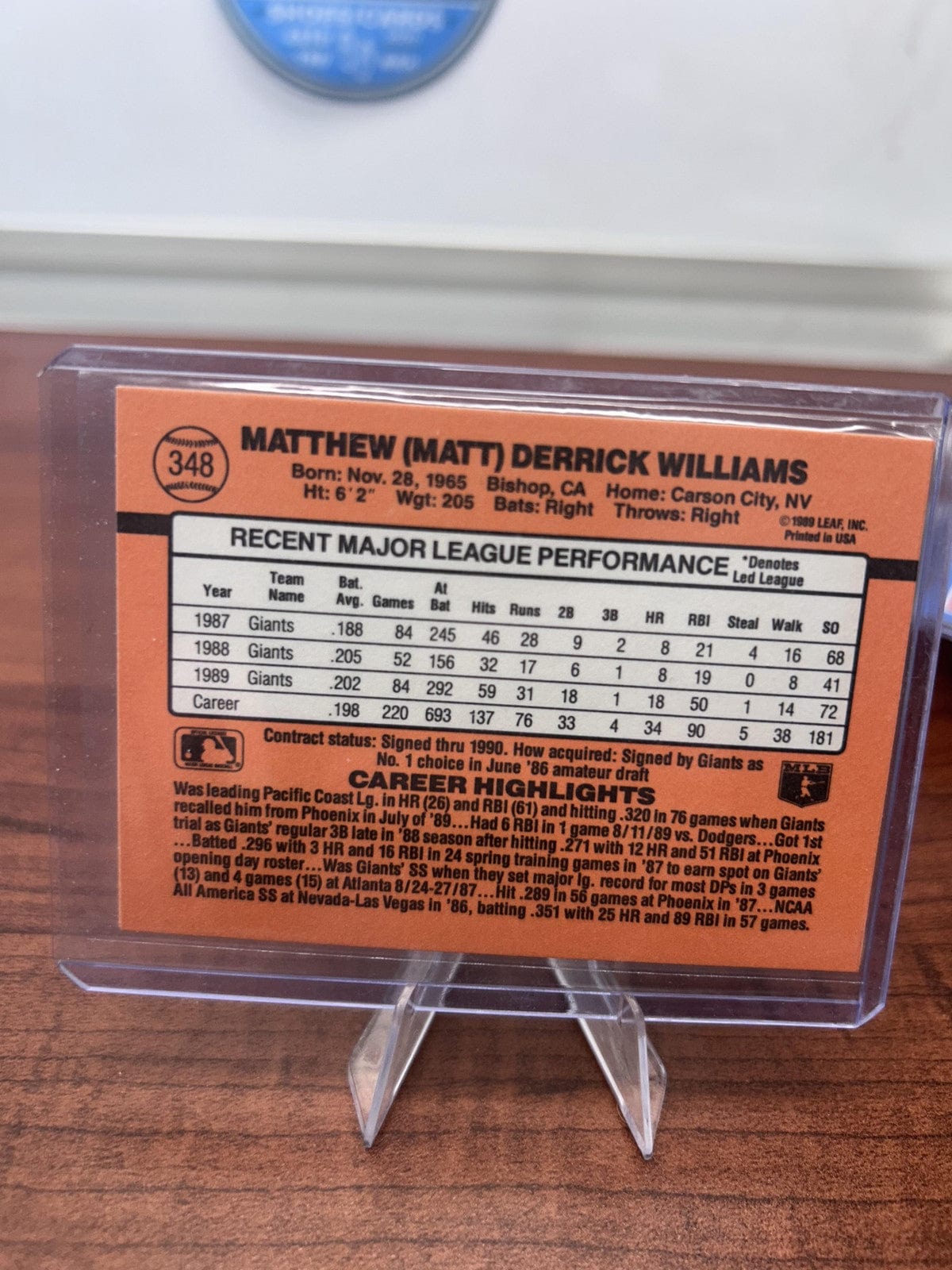 Cheap Sneaks Footwear/Sports Cards Baseball Card Matt Williams 1990 Donruss #348b San Francisco Giants