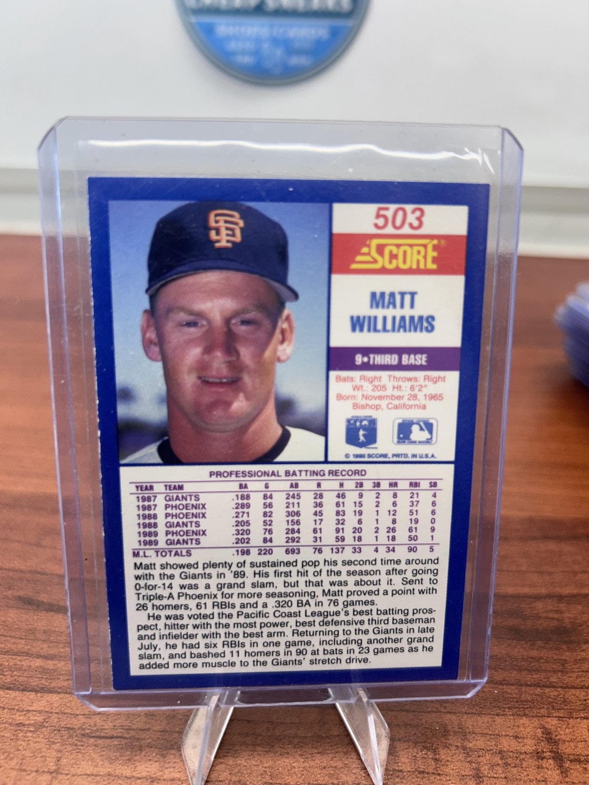Cheap Sneaks Footwear/Sports Cards Baseball Card Matt Williams 1990 Score #503 San Francisco Giants