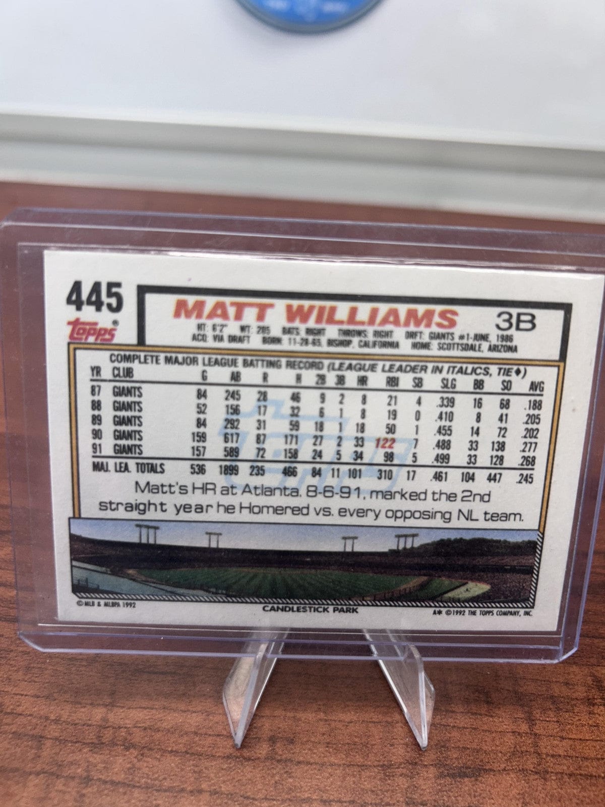 Cheap Sneaks Footwear/Sports Cards Baseball Card Matt Williams 1992 Topps #445 San Francisco Giants