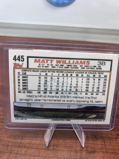 Cheap Sneaks Footwear/Sports Cards Baseball Card Matt Williams 1992 Topps #445 San Francisco Giants