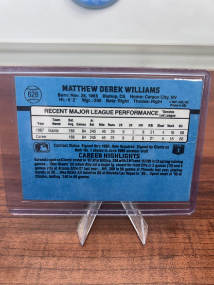 Cheap Sneaks Footwear/Sports Cards Baseball Card Matt Williams (RC) 1988 Donruss #628 San Francisco Giants