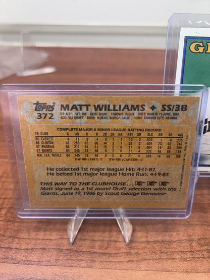 Cheap Sneaks Footwear/Sports Cards Baseball Card Matt Williams RC 1988 Topps #372 San Francisco Giants