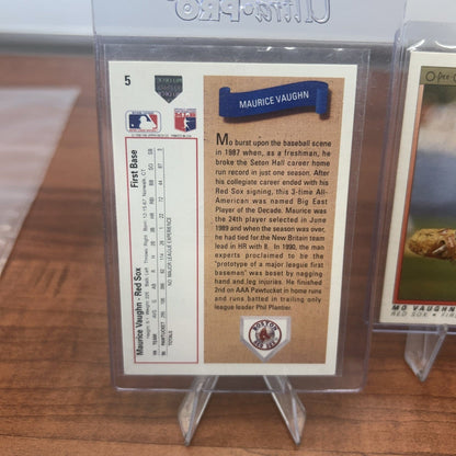 Cheap Sneaks Footwear/Sports Cards Baseball Card Maurice “MO” Vaughn 1991 Upper Deck Rookie Card #5 RED SOX + Bonus