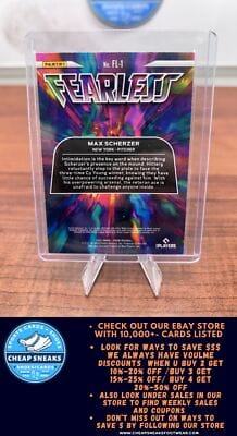 Cheap Sneaks Footwear/Sports Cards Baseball Card Max Scherzer 2022 Panini Prizm Fearless Red/White/Blue Prizm #FL-1 New