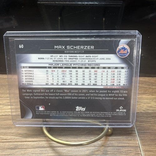 Cheap Sneaks Footwear/Sports Cards Baseball Card Max Scherzer 2022 Topps Chrome Black Baseball  Card #60 New York Mets