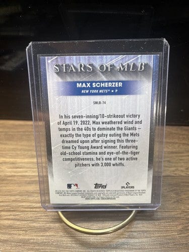 Cheap Sneaks Footwear/Sports Cards Baseball Card Max Scherzer 2022 TOPPS STARS OF MLB INSERT #SMLB-74 New York Mets