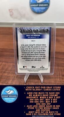 Cheap Sneaks Footwear/Sports Cards Baseball Card Max Scherzer 2022 Topps Update Stars of MLB Chrome #SMLBC-74 New York